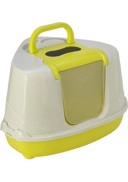 Flip Köşeli Filtreli Kedi Tuvaleti - Sarı