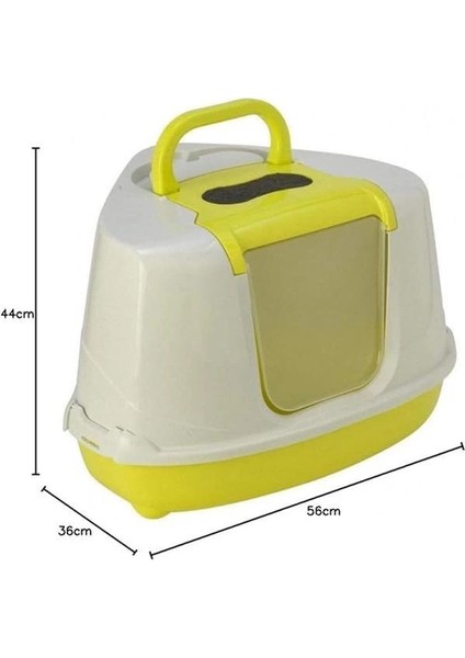 Flip Köşeli Filtreli Kedi Tuvaleti - Sarı fırsatları