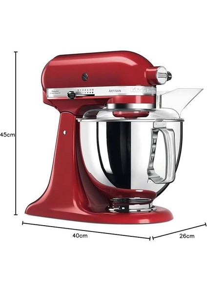 Artisan 4, 8 L Stand Mikser 5KSM175PS Empire Red-Eer