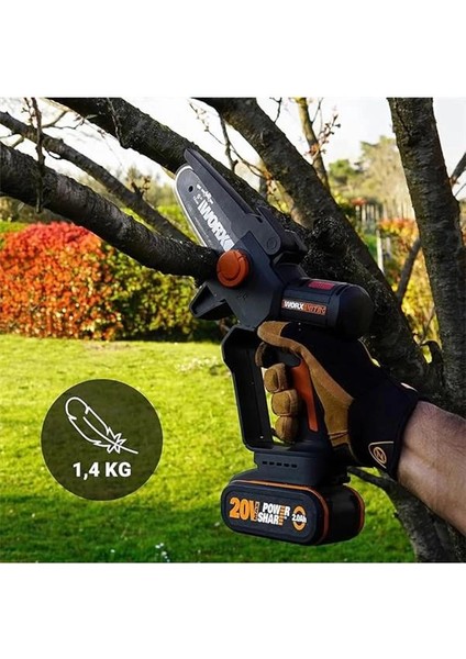 WG325E 20 Volt 2.0 Ah Li-Ion 12 cm Profesyonel Şarjlı Kömürsüz Zincirli Testere fırsatları