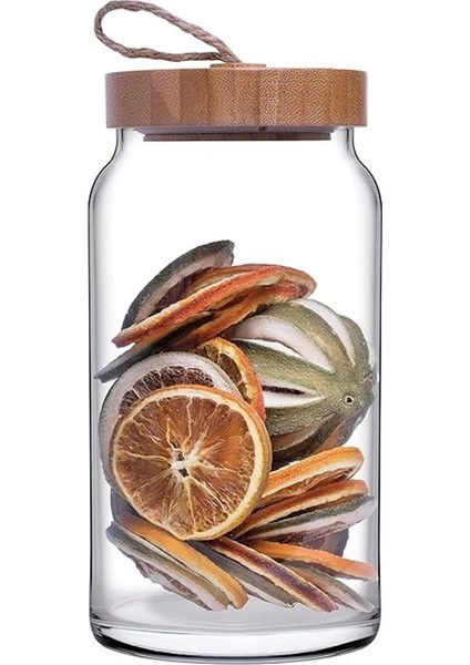 Ahşap Kapaklı Woody Kavanoz 43593 1130 cc