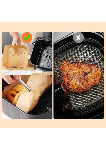 Airfryer Pişirme Kağıdı,xl-Xxl Büyük Boy, Kare, 100 Adet Hava Fritöz Parşömen Fırın fırsatları