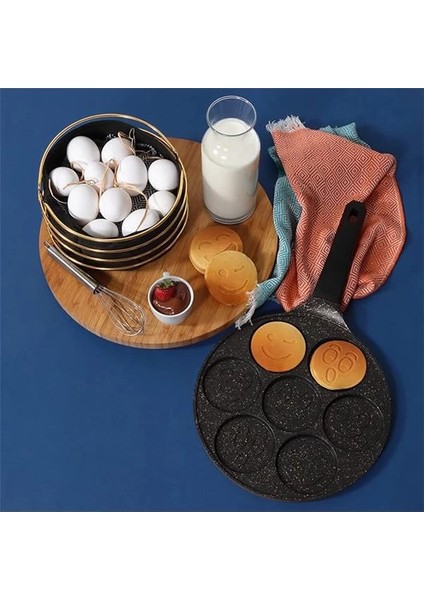 Fun Cooking Gülen Yüz Alüminyum Döküm Granit Kaplama Pankek Tava 26 cm