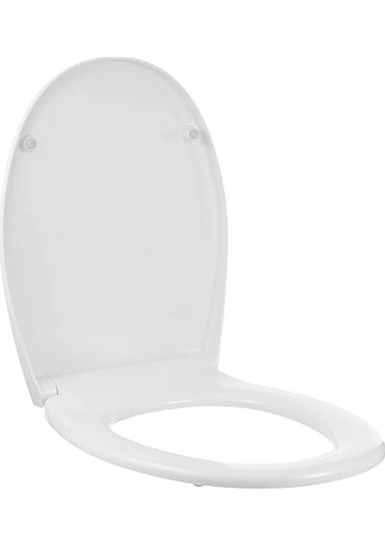 S10 Klozet Kapağı 84-003-009, Yavaş Kapanır, Duroplast, Sandviç Tip, Metal Menteşeli, Beyaz