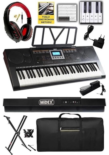 PS-3500KSP Tuş Hassasiyetli 61 Tuşlu Org Sustain Pedallı (Stand Pedal Çanta Kulaklık Notalık