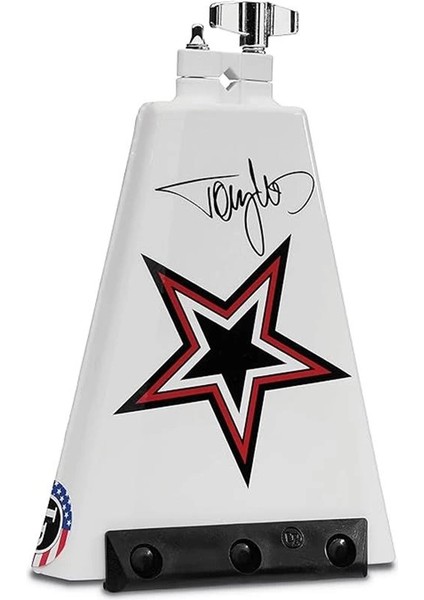 Tommy Lee Rock Star Signature Cowbell, Beyaz Grafik Sanatlı, 8" (LP009TL)