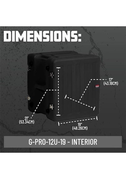Cases Pro Serisi Döner Kalıplı 12U Standart 48,26 cm Derinlik; Abd'de Üretilmiştir