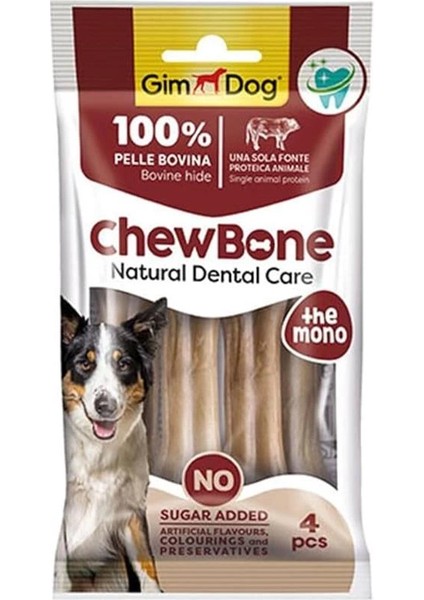 Chew Bones Press Köpek Çiğneme Kemiği 80 gr 4'lü Naturel