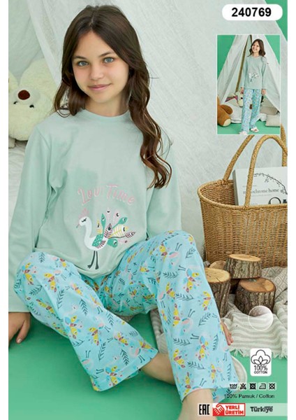 Genç Kız Aydoğan Pamuklu Pijama Takımı 240769 Mint fiyatları