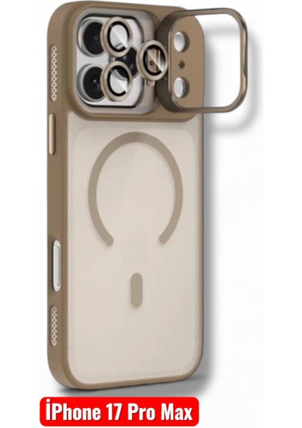 Apple Iphone 17 Pro Max ile Uyumlu Mat Serisi Standlı Kapak Magsafe Kılıf +Lens Koruma . fiyatları