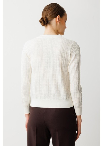 V Yaka Onü Cepli Ekru Kadın Hırka 50912-2Y5 fırsatları