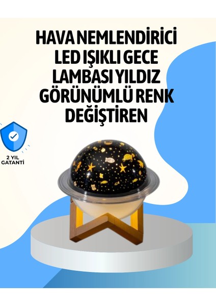 Projektör Işıklı ve Aromaterapi Destekli Taşınabilir Nemlendirici Cihaz USB Bağlantılı