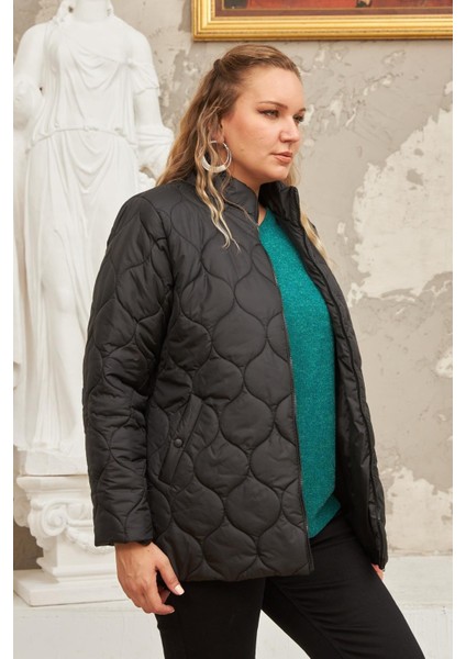 Kapitone Büyük Beden Mont modelleri