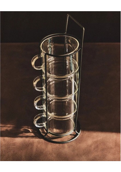 Buğz Standlı Borosilikat 4'lü Fincan Seti