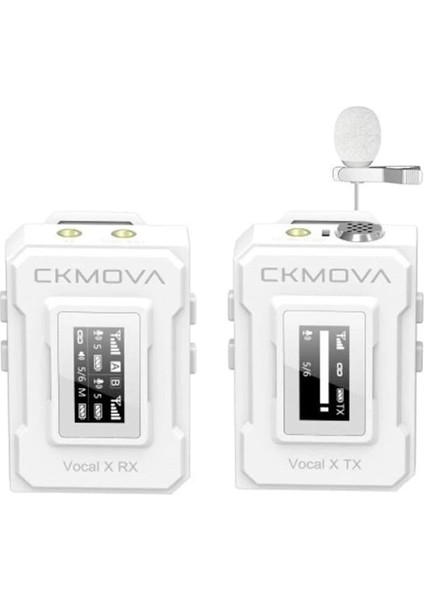 Vocal x V1W 2.4 Ghz Dahili Mikrofonlu Telsiz Mikrofon Seti, Beyaz Renk