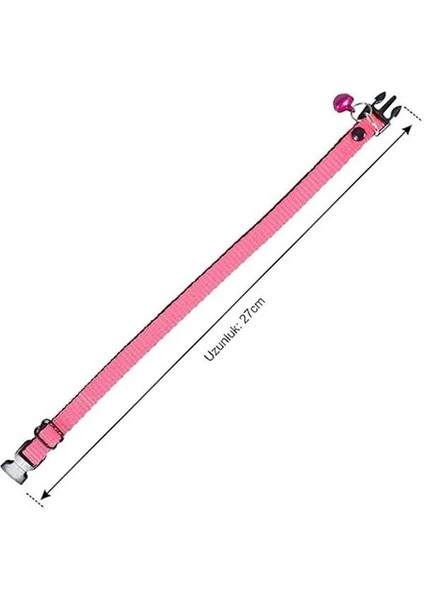 X-Perk Neon Zilli Kedi Tasması Pembe Renk Boyun Tasma Ayarlı fırsatları