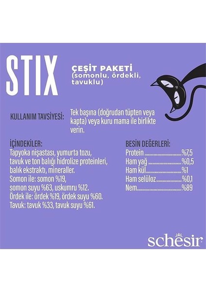 Stix Tavuklu & Somonlu & Ördekli Mix Krema Ödül Maması 6X15G indirimleri