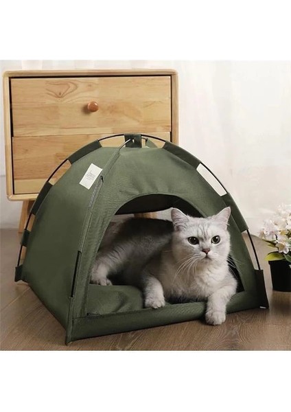 Kedi Kamp Çadırı Kedi Evi Derin Uyku & Serin Yazlık Evi Yumuşak Yatağı Çıkarılabilir Minder