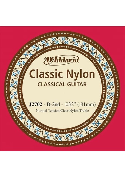 D'addario J2702 Normal Tension Tek Klasik Gitar Teli (B)