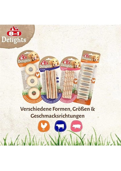 Delights Beef Xs Boy Sığır Etli Kemik 7'li, 84 gr Köpek Ödülü
