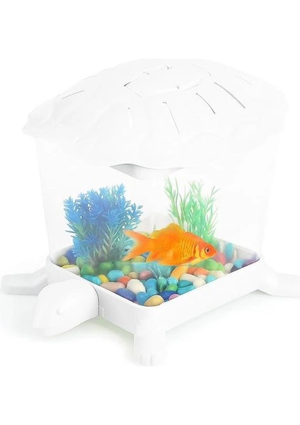 ® Mini Mika Akvaryum – 2.7 Lt Kapasiteli, Kırılmaz, Kapaklı, Dekoratif Süs Akvaryumu | Beta