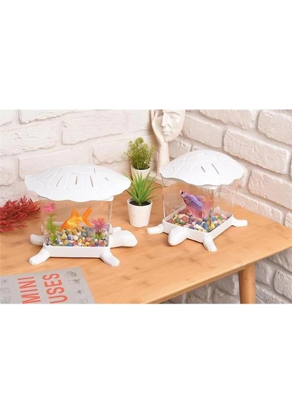 ® Mini Mika Akvaryum – 2.7 Lt Kapasiteli, Kırılmaz, Kapaklı, Dekoratif Süs Akvaryumu | Beta fiyatları