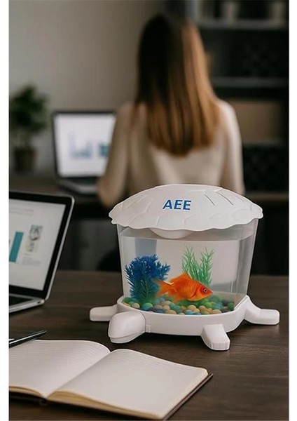 ® Mini Mika Akvaryum – 2.7 Lt Kapasiteli, Kırılmaz, Kapaklı, Dekoratif Süs Akvaryumu | Beta