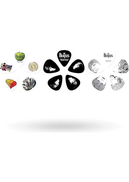 Planet Waves D'addario 1CAB4-15BT1 Beatles Signature Selüloit Pick Box Motif Logo 15 Picks Medium indirimleri