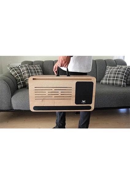 Supply Telefon ve Tablet Bölmeli Minderli Laptop Sehpası Notebook Bilgisayar Çalışma Masası fırsatları