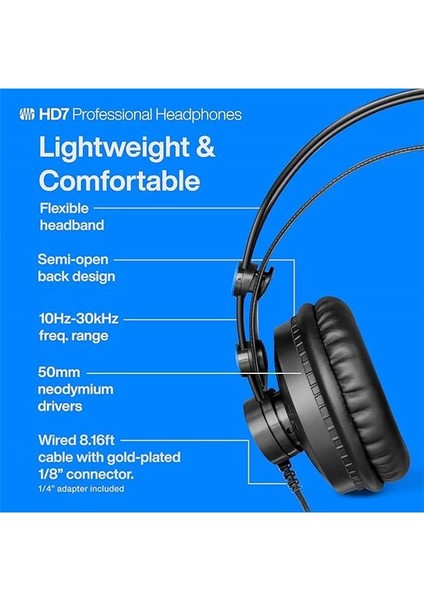 Hd7-A, Profesyonel Dinleme Kulaklığı, Kulak Üstü, Siyah indirimleri