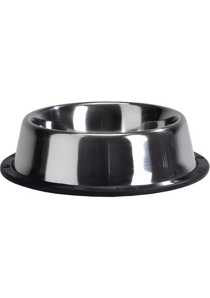 Köpek Mama Su Kabı, Paslanmaz Çelik, Kaymaz, 25,5cm, 2,2l