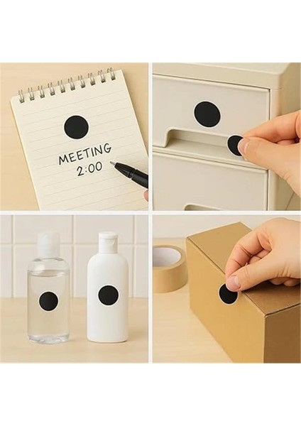 Yuvarlak Etiket Siyah 15 mm -1.890 Adet- Renkli Etiketler, Yapışkan Noktalar, Renkli, Çok Amaçlı indirimleri