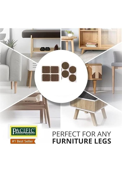 Nsp Masa Sandalye Keçe Kahverengi Yuvarlak 20 mm