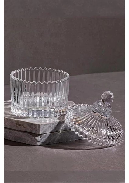 2 Adet Mini Cam Lokumluk ve Şekerlik - Şık ve Zarif Mini Cam Sunumluk, Yükseklik 9,5 Cm, Çap fiyatları