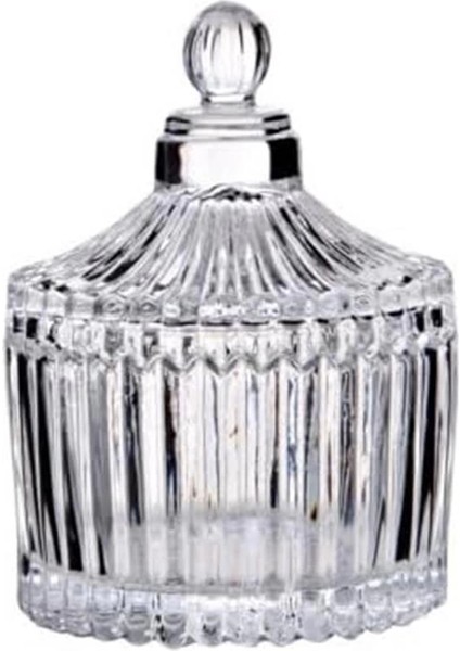 2 Adet Mini Cam Lokumluk ve Şekerlik - Şık ve Zarif Mini Cam Sunumluk, Yükseklik 9,5 Cm, Çap