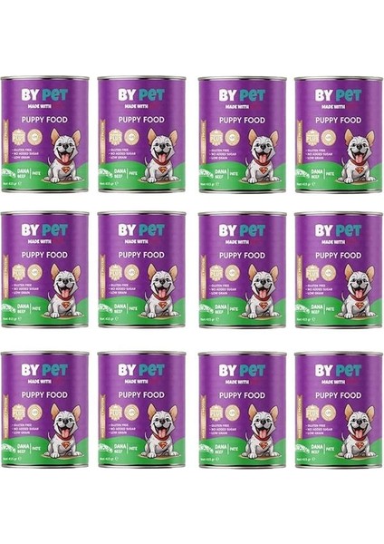 Yavru Köpekler Için Dana Etli Konserve Yaş Mama 415 gr x 12 Adet