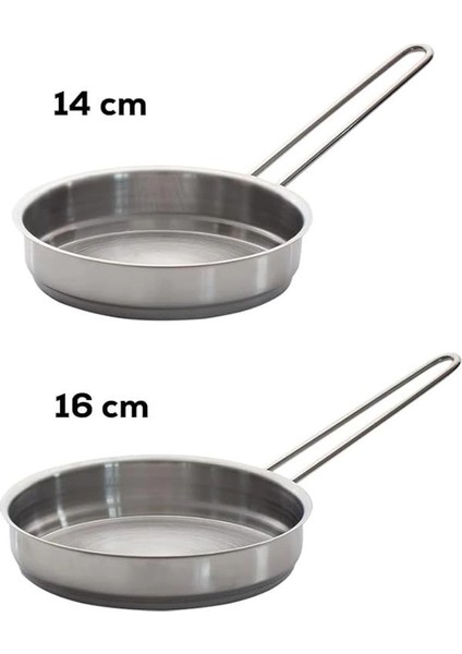 Paslanmaz Çelik Sos Tava Seti - Sığ Sos Tavası 14-16 cm fırsatları