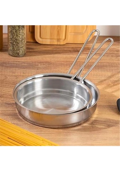 Paslanmaz Çelik Sos Tava Seti - Sığ Sos Tavası 14-16 cm