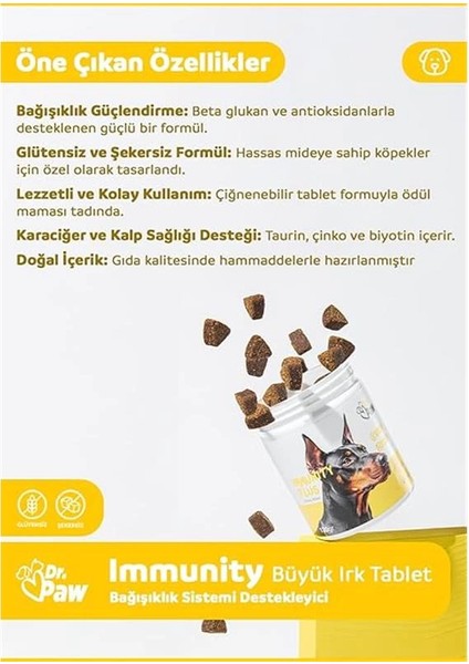 . Paw - Immunity Plus Büyük Irk Köpekler Için Zindelik ve Organ Sağlığı Destekleyici Çiğnenebilir modelleri