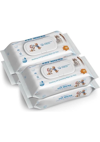 Köpek Temizleme Mendili (4'lü Set, 200 Adet)