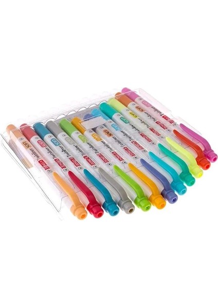 Dong-A Twinliner Çift Taraflı Fosforlu Kalem, Ince ve Geniş Uçlar, 12 Renk Seti fırsatları