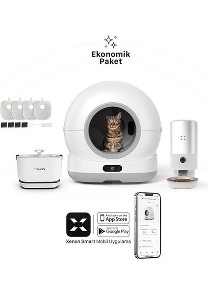 Akıllı Otomatik Kedi Tuvaleti (Kamerasız) Çelik Mama Kabı (Kameralı) Su Sebili ve Filtre fiyatları