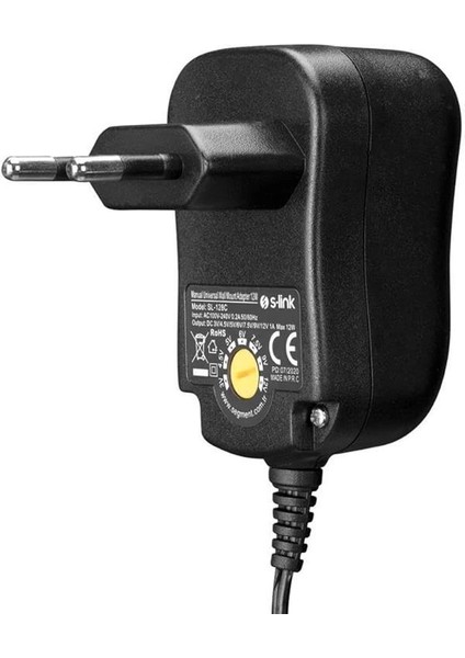 S-Link SL-128C 3 Volt - 12 Volt 1 Amper Ayarlı 8 Uçlu Swıtch Mode Plastik Kasa Adaptör