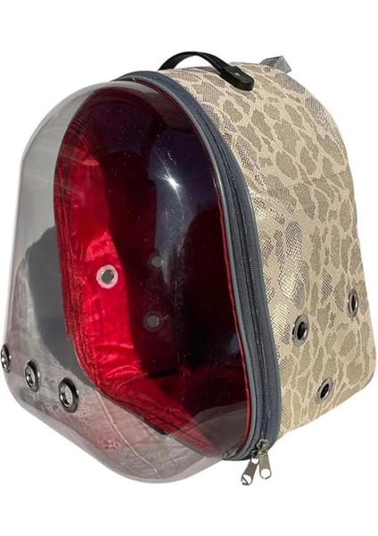Snake Şeffaf Astronot Kedi Köpek Taşıma Çantası 42X22X33 cm Sarı