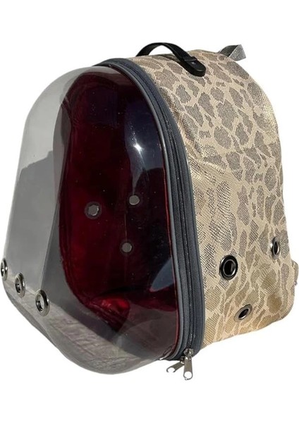 Snake Şeffaf Astronot Kedi Köpek Taşıma Çantası 42X22X33 cm Sarı