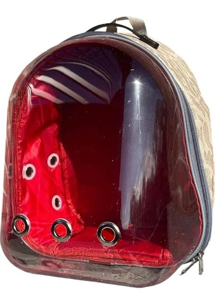 Snake Şeffaf Astronot Kedi Köpek Taşıma Çantası 42X22X33 cm Sarı