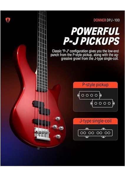 DPJ-100 Pj-Style Bas Gitar (Kırmızı) fiyatları