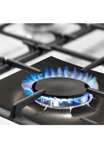 Premium Yanmaz Yapışmaz Ocak Koruyucu Seti: 4'lü Siyah, Kolay Temizlenen Yeniden fırsatları