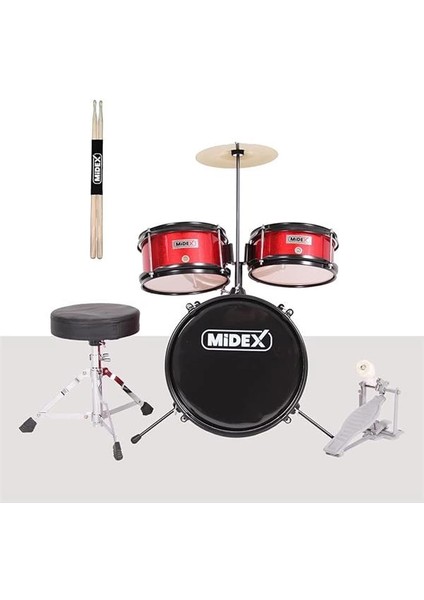 CD300X-RD Akustik Çocuk Baterisi Davulu Seti 5-14 Yaş Için Full Set fiyatları