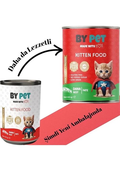 Yavru Kediler Için Dana Etli Konserve Yaş Mama 415 gr x 12 Adet modelleri